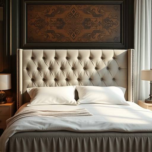Bespoke upholstered bed frame with a tufted headboard