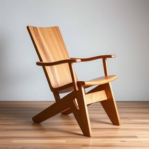 Handcrafted wooden chair with ergonomic design